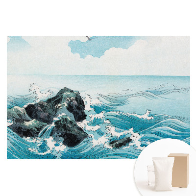 Netkaná tapeta s potiskem Oceánské vlny a obloha