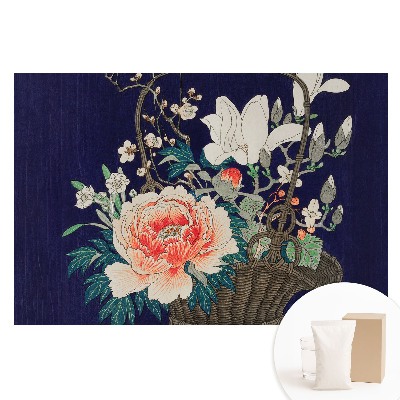 Velká fototapeta na zeď Klasické květinové aranžmá v proutěném košíku