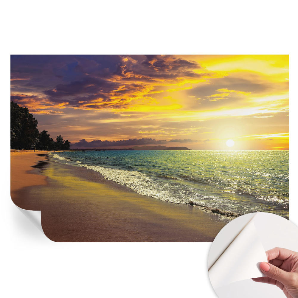 Moderní fototapeta do obývacího pokoje Pláž při západu slunce
