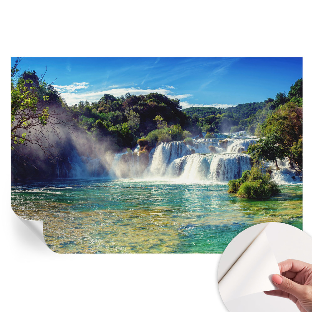 Moderní fototapeta do obývacího pokoje Vodopádová krajina