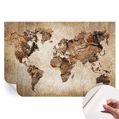 Samolepicí fototapeta Dřevěná mapa