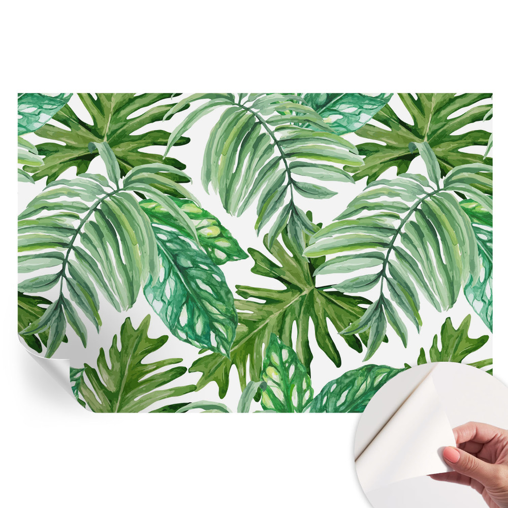 Moderní fototapeta do obývacího pokoje Exotické listy