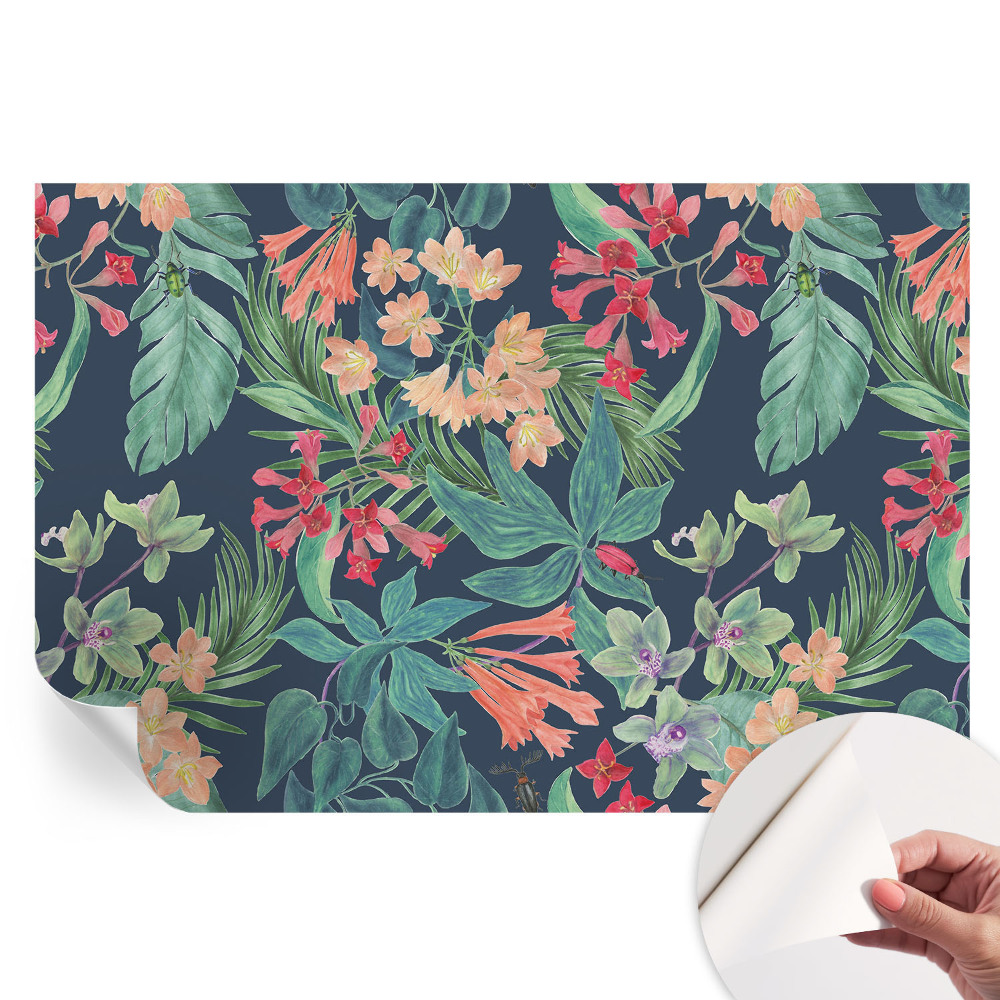 Samolepicí fototapeta do ložnice Tropické květiny