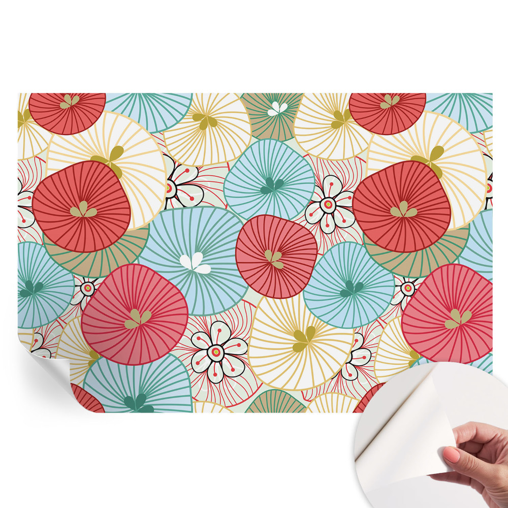 Samolepicí tapeta do obývacího pokoje Květinový vzor