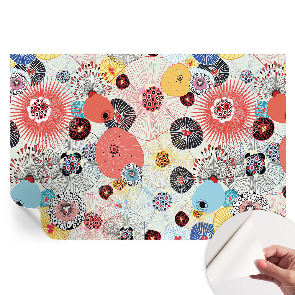 Samolepicí fotografická tapeta Barevné květiny