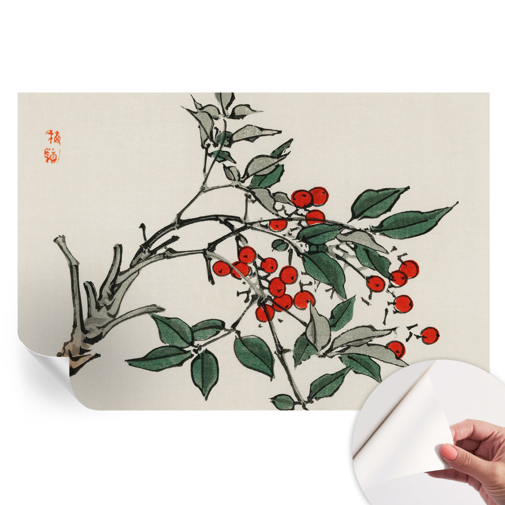 Samolepicí tapeta do obývacího pokoje Snítka bobulí