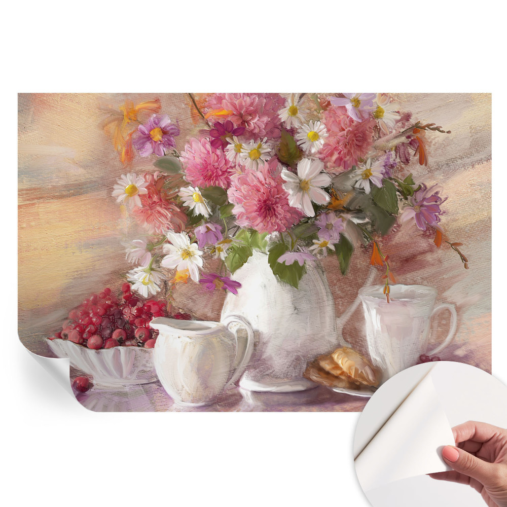 Samolepicí fototapeta do ložnice Luční květiny