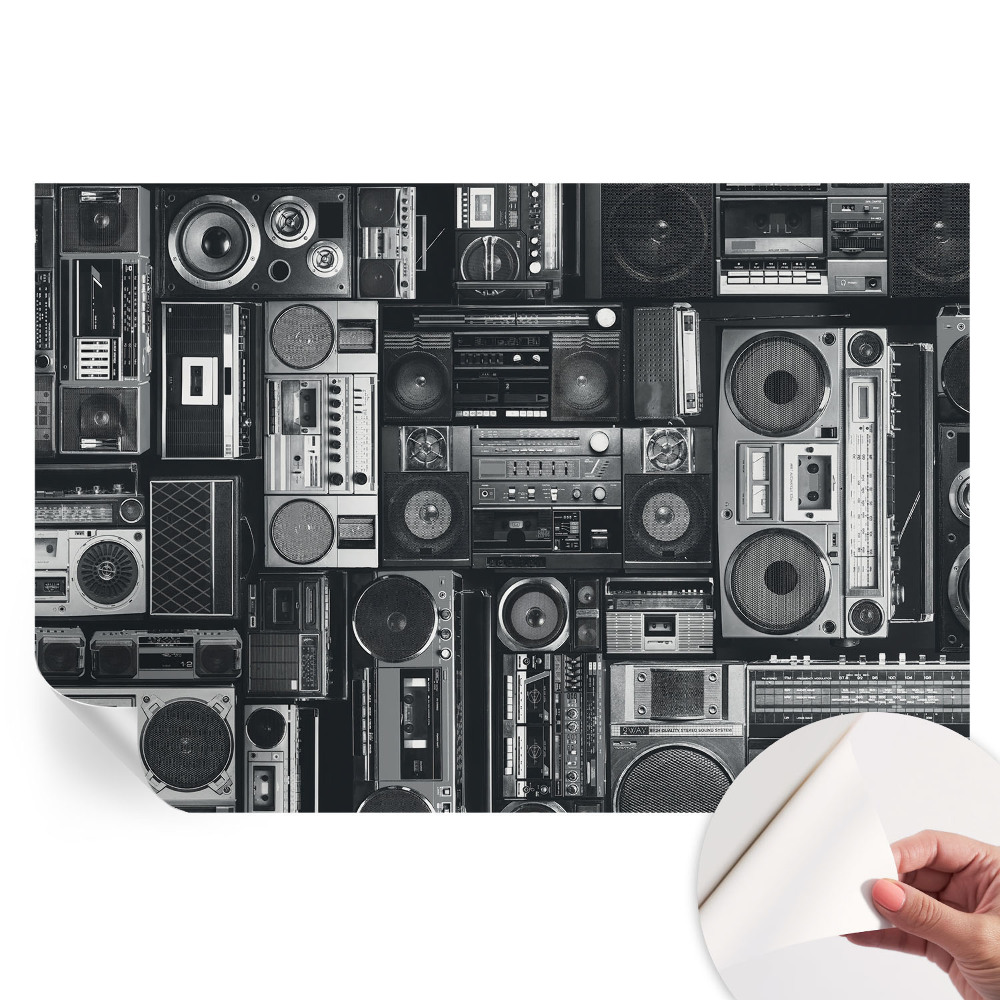 Samolepicí tapeta do obývacího pokoje Retro rádio