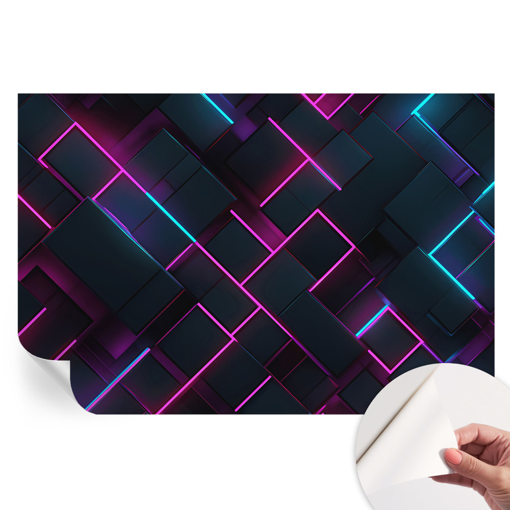 Samolepicí fotografická tapeta Neonová geometrie