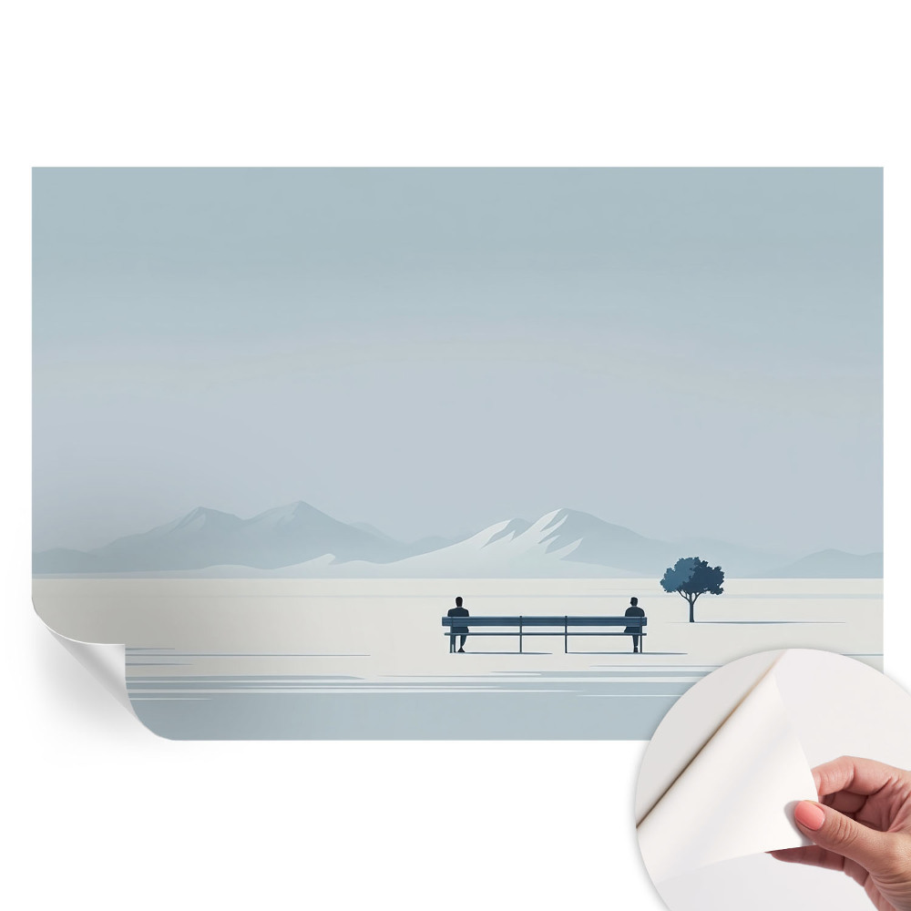 Moderní fototapeta do obývacího pokoje s motivem minimalistické krajiny