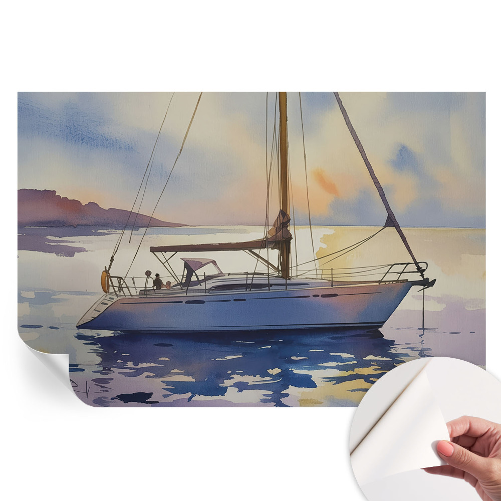 Samolepicí tapeta do obývacího pokoje Plachetnice Západ