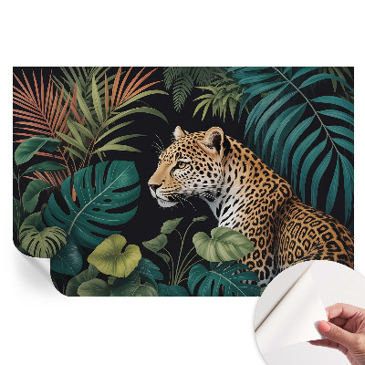 Moderní fototapeta do obývacího pokoje s motivem exotického leoparda