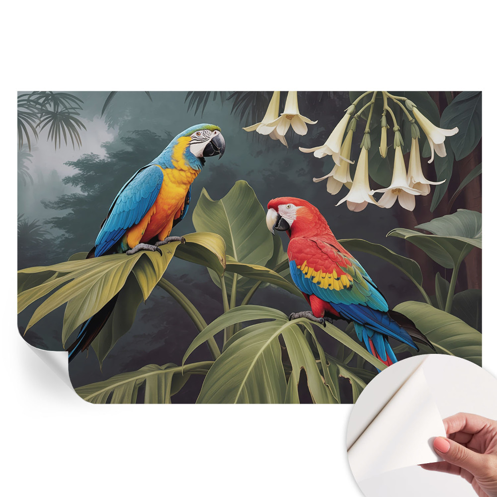 Samolepicí tapeta do obývacího pokoje Barevní papoušci