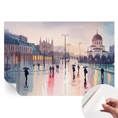 Samolepicí fototapeta Deštivá procházka