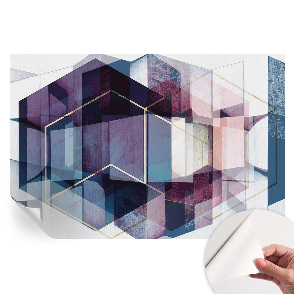 Samolepicí tapeta do obývacího pokoje Geometrické kostky