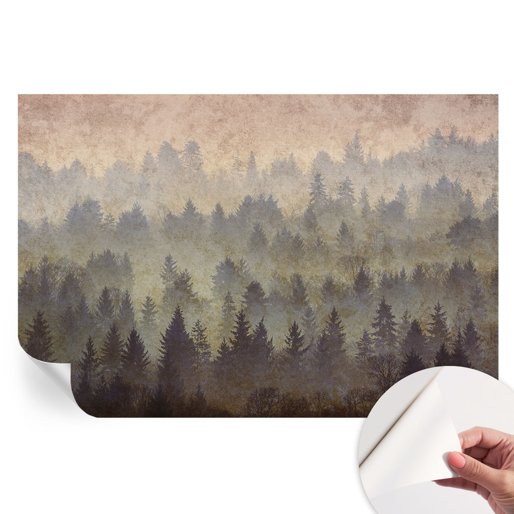 Samolepicí tapeta do obývacího pokoje Lesní mlha