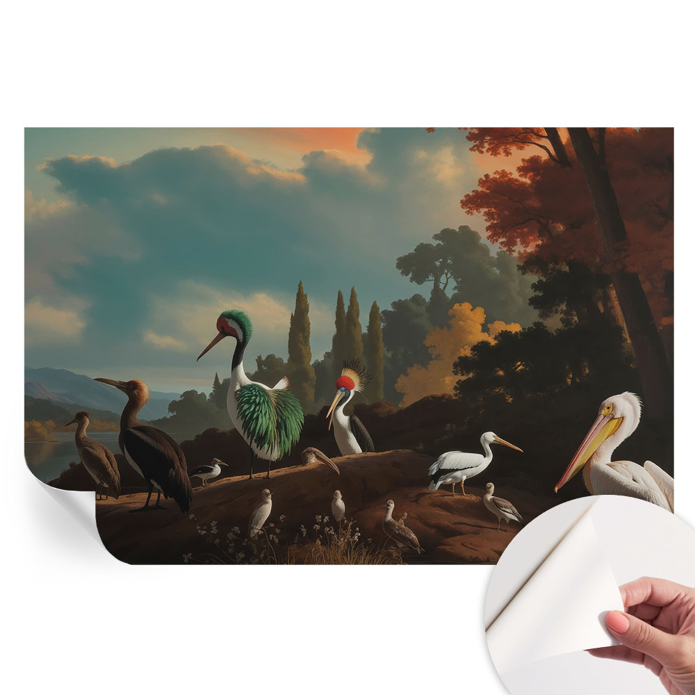 Samolepicí fotografická tapeta Malební ptáci