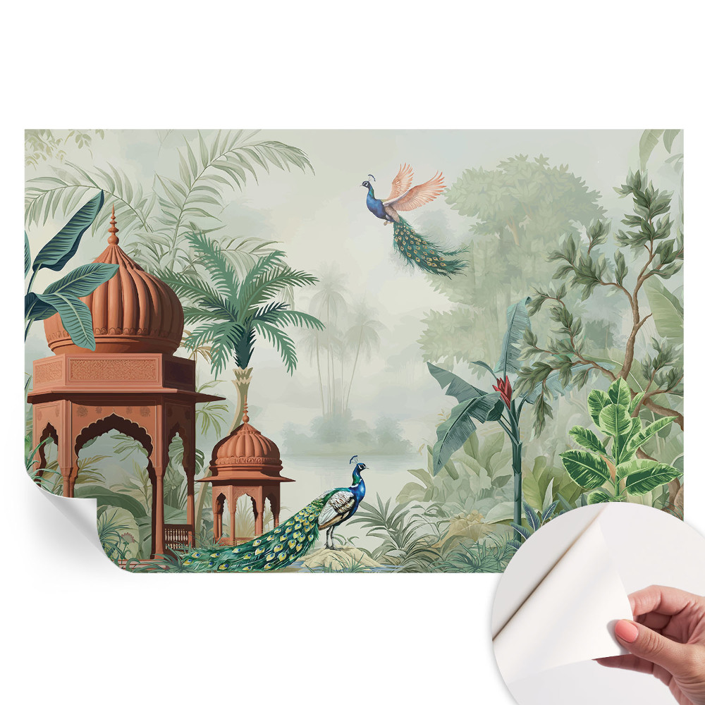 Samolepicí tapeta do obývacího pokoje Paví zahrady