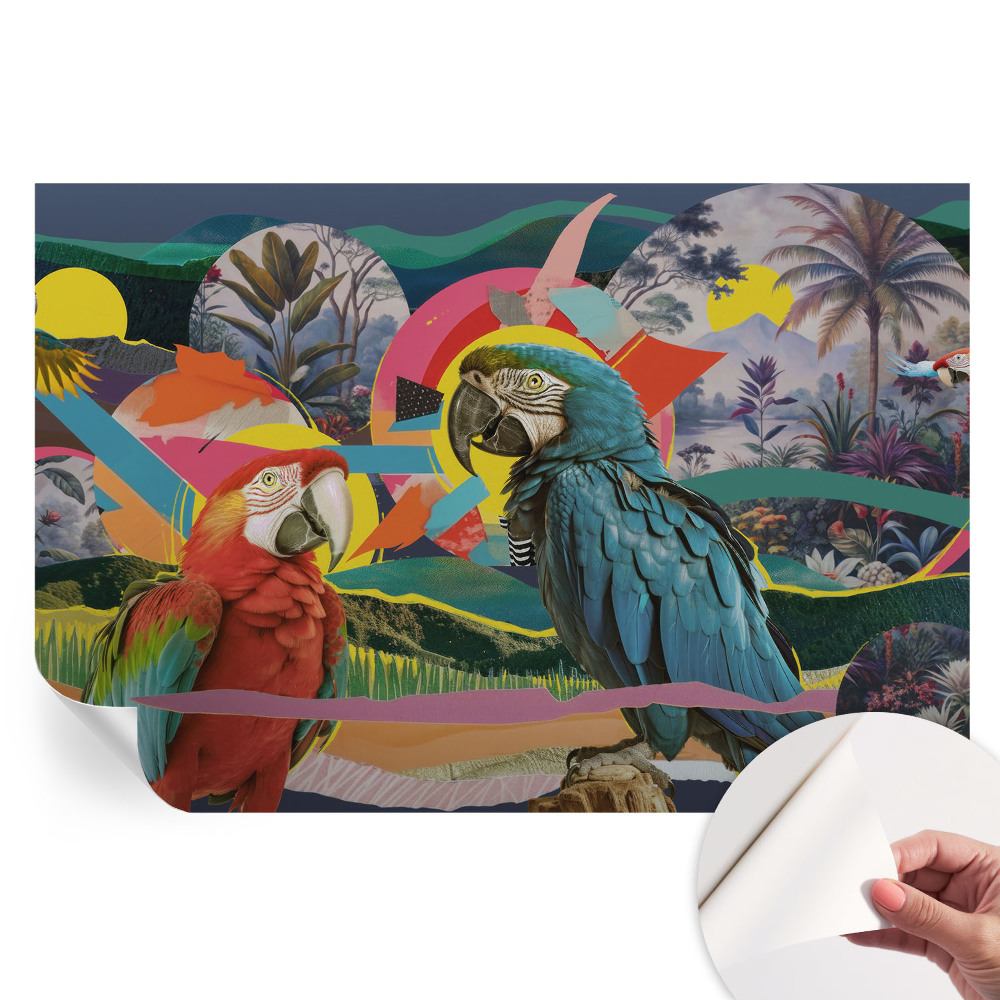 Moderní fototapeta do obývacího pokoje Exotických ptáků