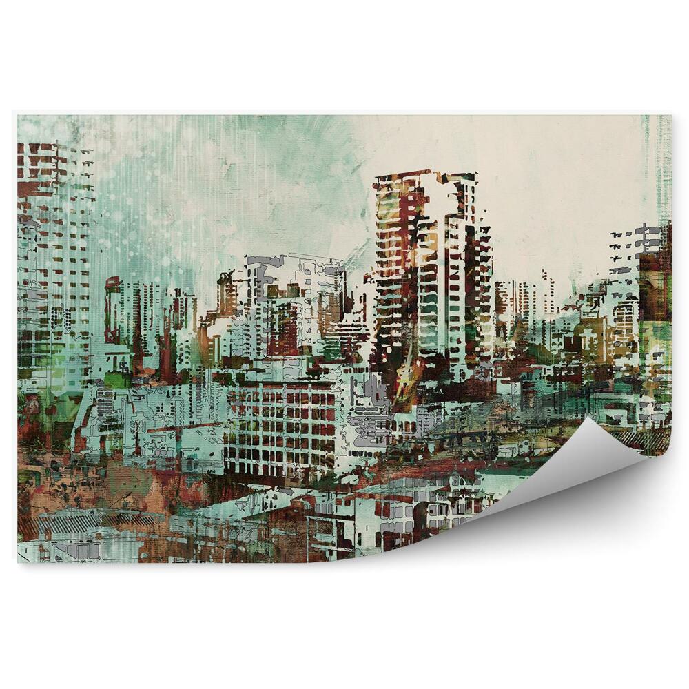 Samolepící fototapeta Město abstraktní ilustrace bílé pozadí