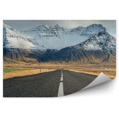 Fototapeta na zeď Hory silnice sníh mraky