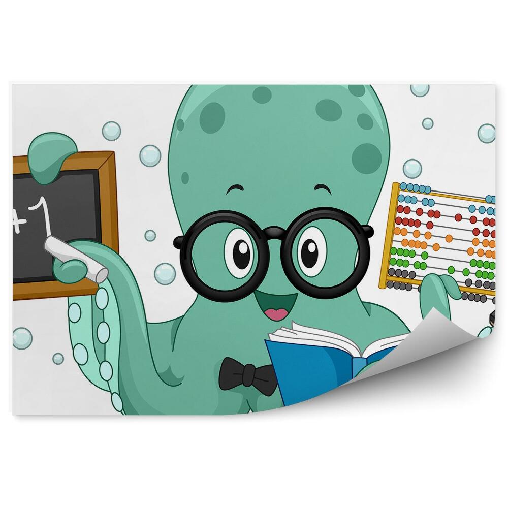 Samolepící fototapeta Chobotnice učitel matematiky čísla číslice