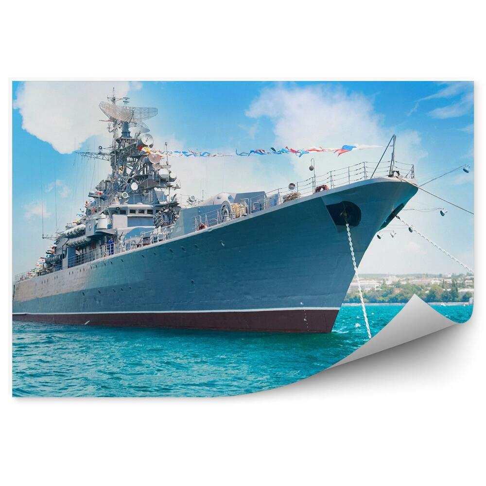 Fototapeta Vojenská loď loď vlajka řetězy