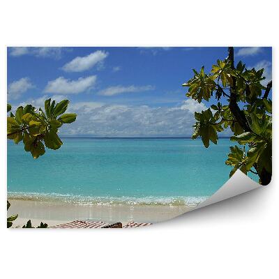 Samolepící fototapeta Ostrov lehátka písek příroda