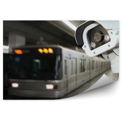 Samolepící fototapeta Monitorování bezpečnosti na nádraží