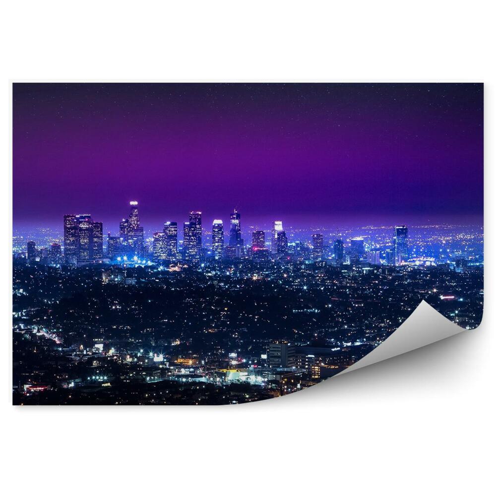 Fototapeta na zeď Letecký pohled Los Angeles světla noc