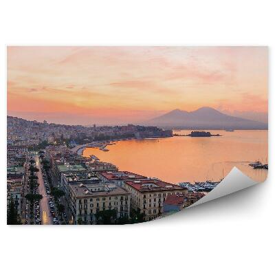 Fototapeta na zeď Budovy oceán moře lodě hory stromy Neapol Itálie