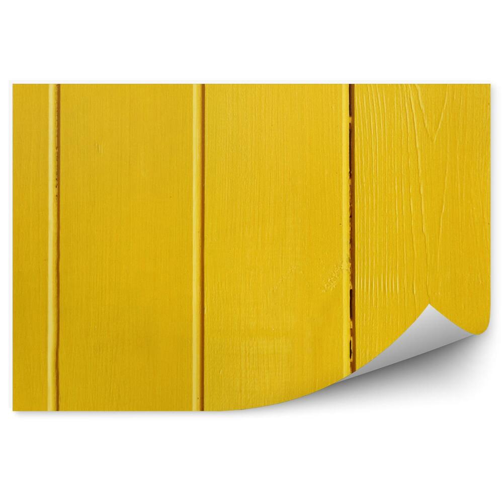 Fototapeta Žlutě natřená dřevěná prkna