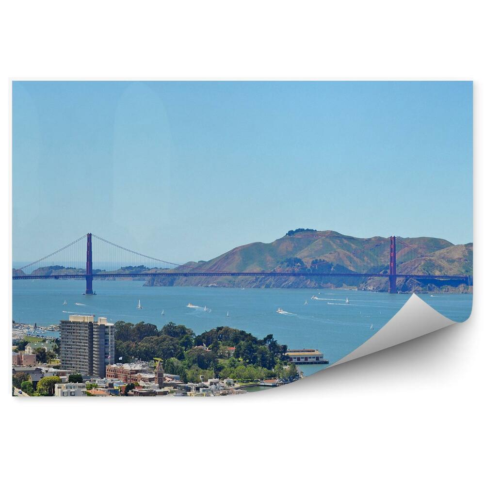 Tapeta Golden Gate budovy hory záliv stromy San Francisco