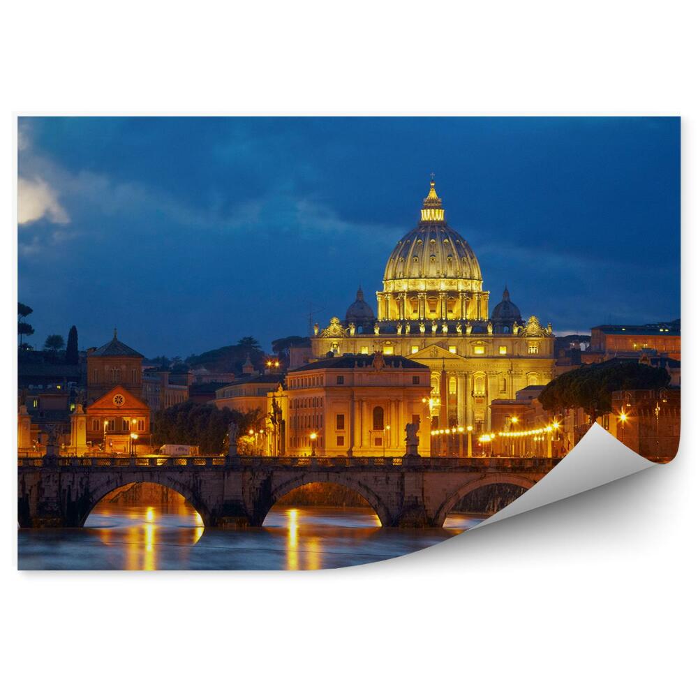 Fototapeta na zeď Bazilika svatého Petra Řím noční světlo