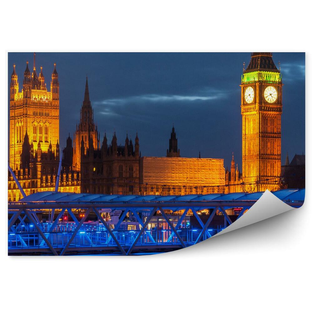 Samolepící fototapeta Noční Londýn světla Big Ben palác