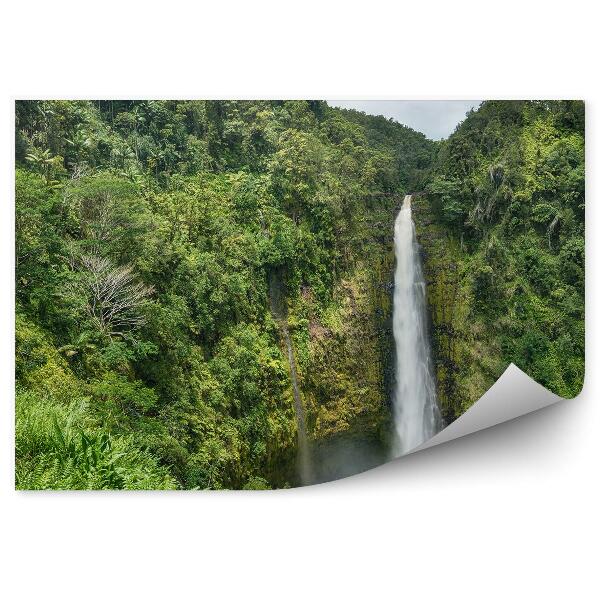 Fototapeta na zeď Krásná pláž ostrov Oahu oceán lidé hory palmy Havaj obloha