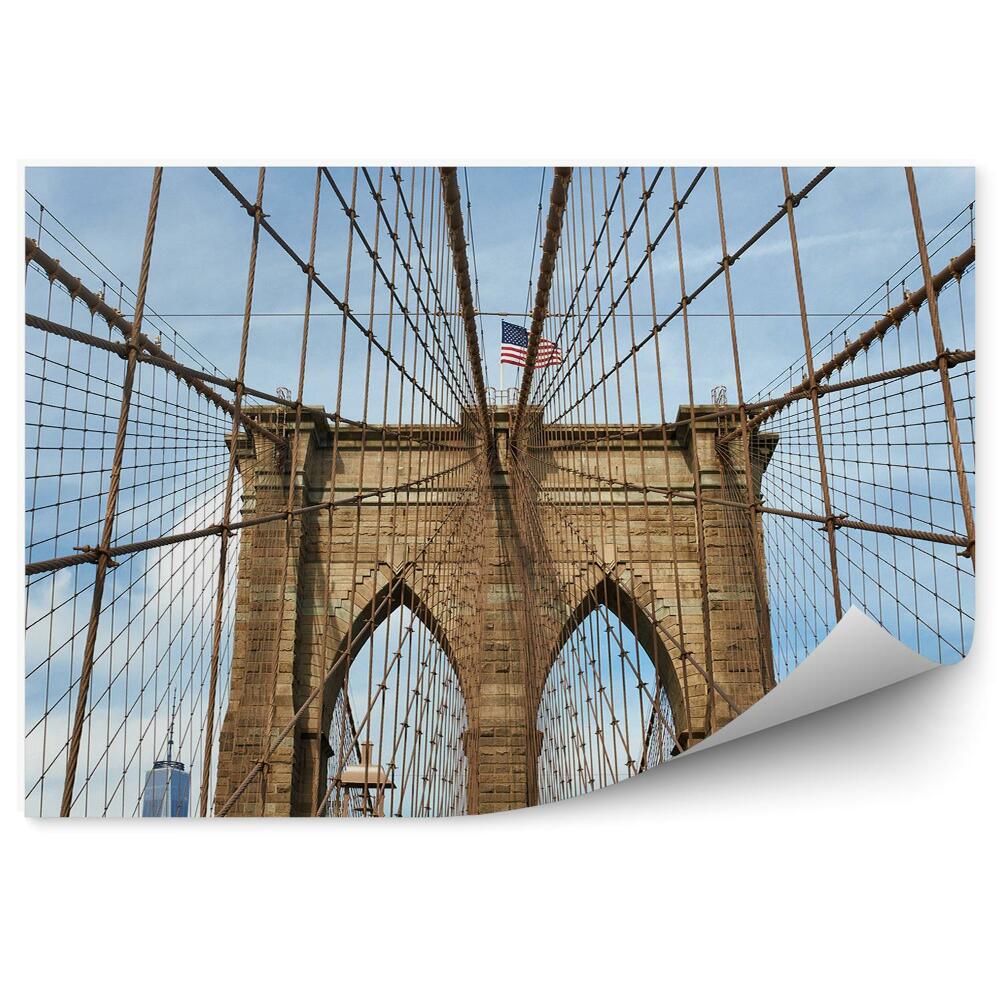 Fototapeta Brooklynský most Amerika lano zblízka