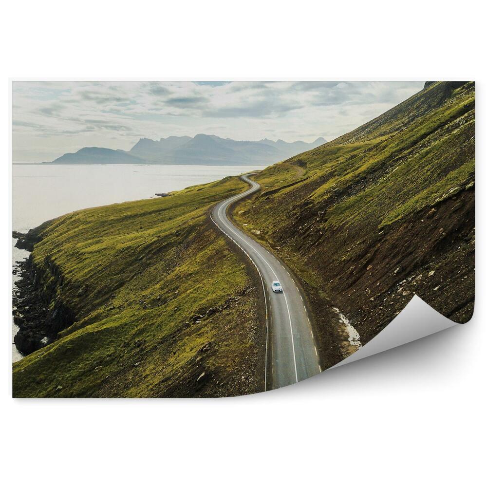 Samolepící fototapeta Ostrov silnice cestování auto oceán