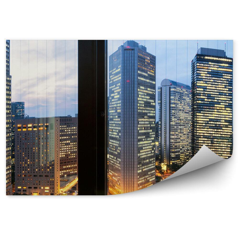 Fototapeta Pohled z okna na mrakodrapy