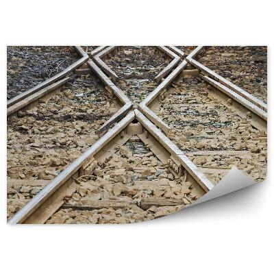 Fototapeta na zeď Železniční koleje vlaky kameny