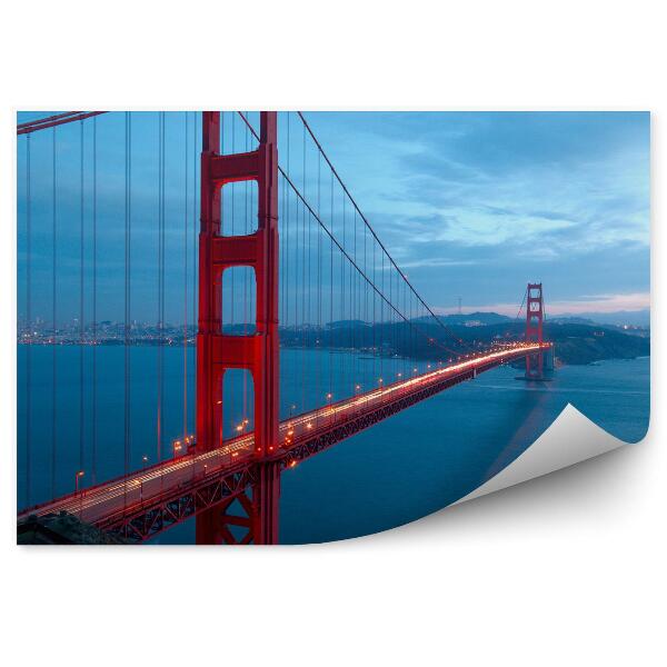 Samolepící fototapeta Golden Gate Bridge soumrak mrak ostrov