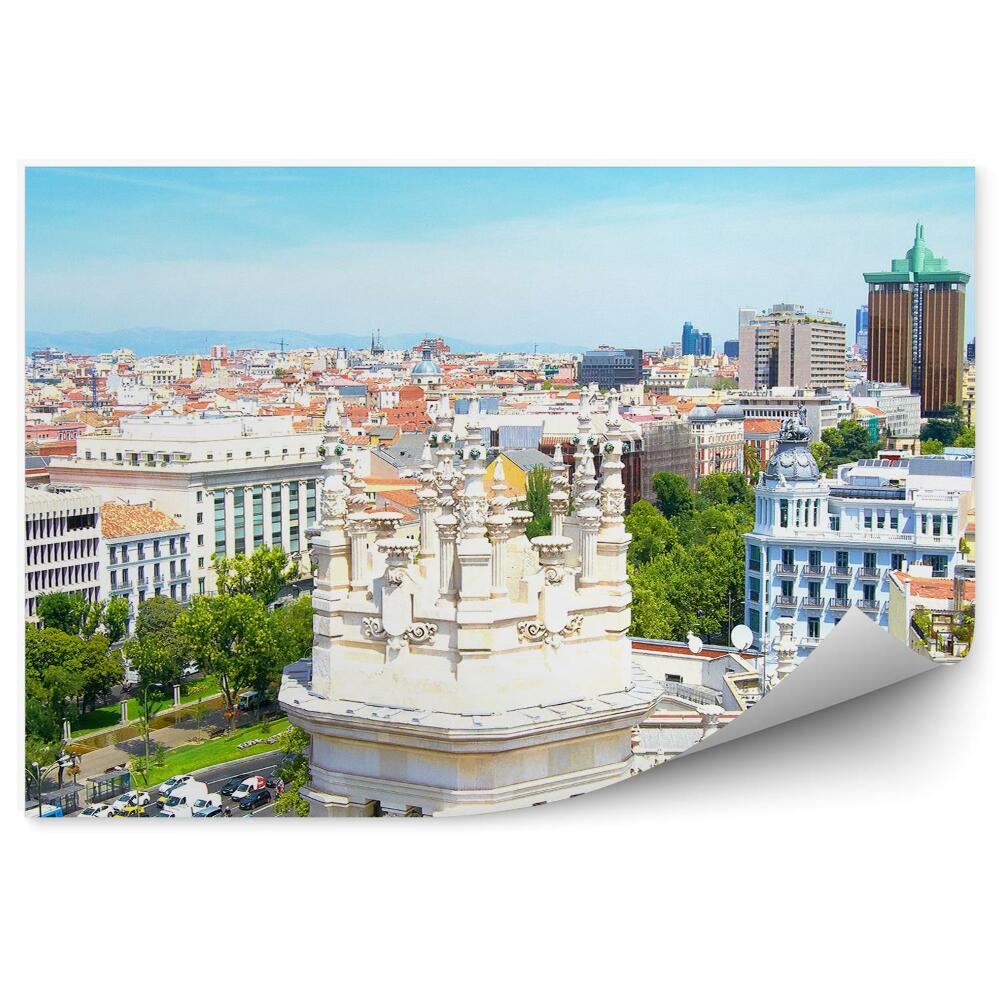 Samolepící fototapeta Panorama města pohled na budovy Madrid Španělsko