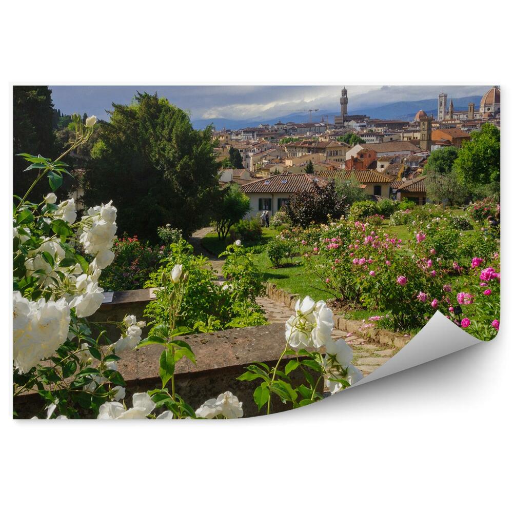 Samolepící fototapeta Itálie květiny přírody barvy zelené město