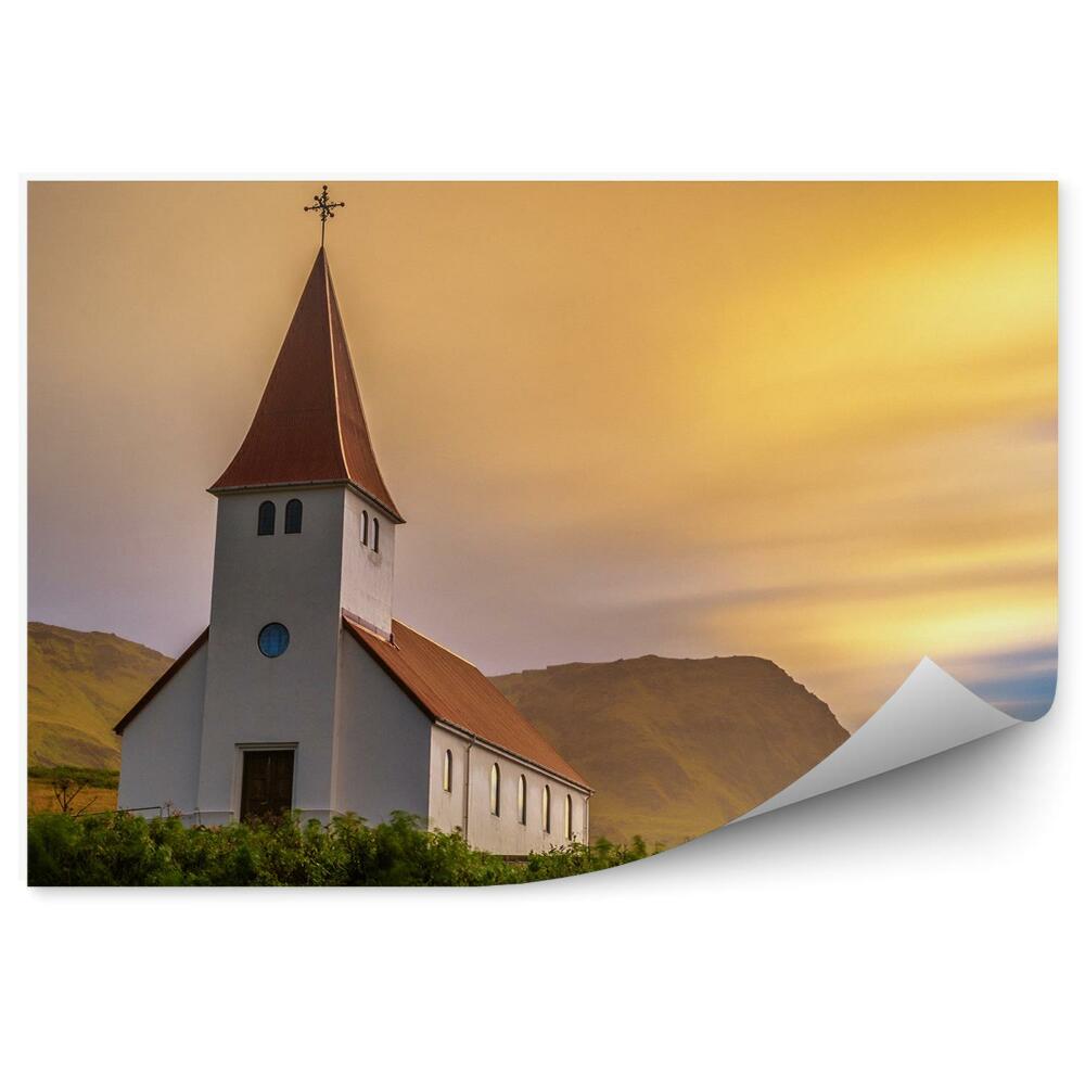 Fototapeta Východ slunce luteránský kostel Island
