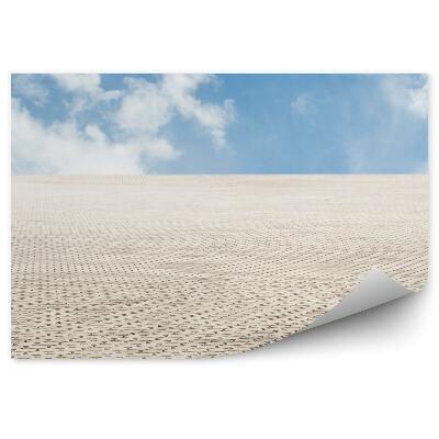 Fototapeta Dlažba mrakodrapy budovy oceán mraky obloha