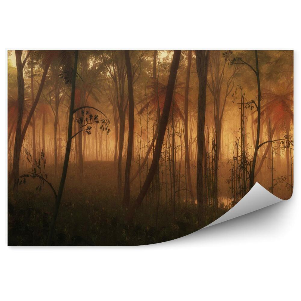 Fototapeta na zeď Kaluž vody v mlžném tropickém lese