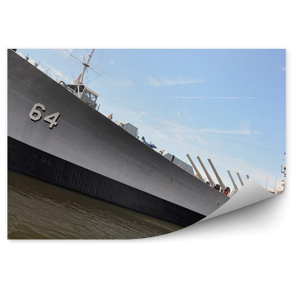 Fototapeta na zeď Vojenská loď šedá velká loď