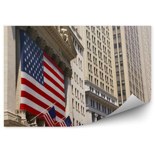 Fototapeta Wall Street USA vlajky budovy