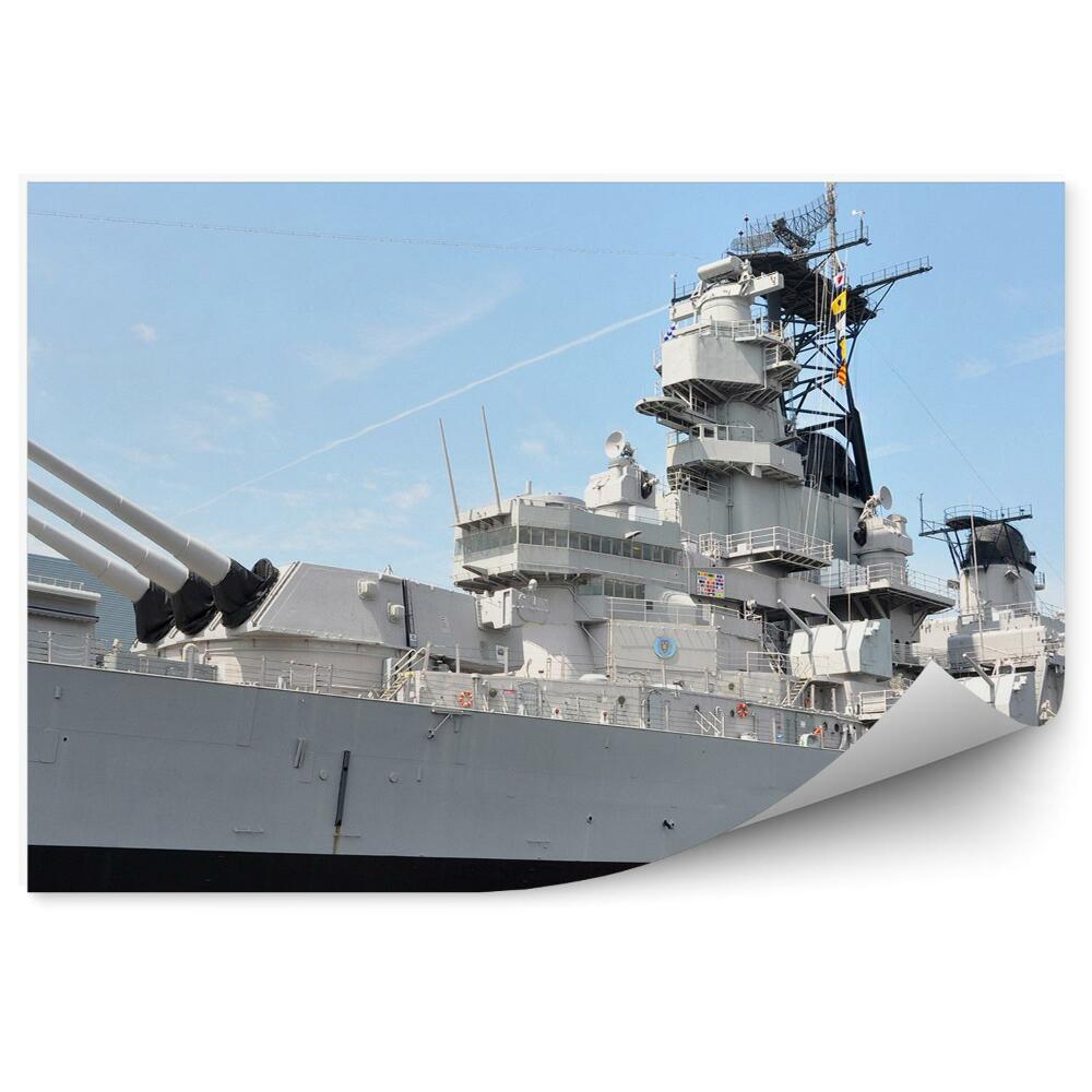 Samolepící fototapeta Vojenská loď vlajky moře