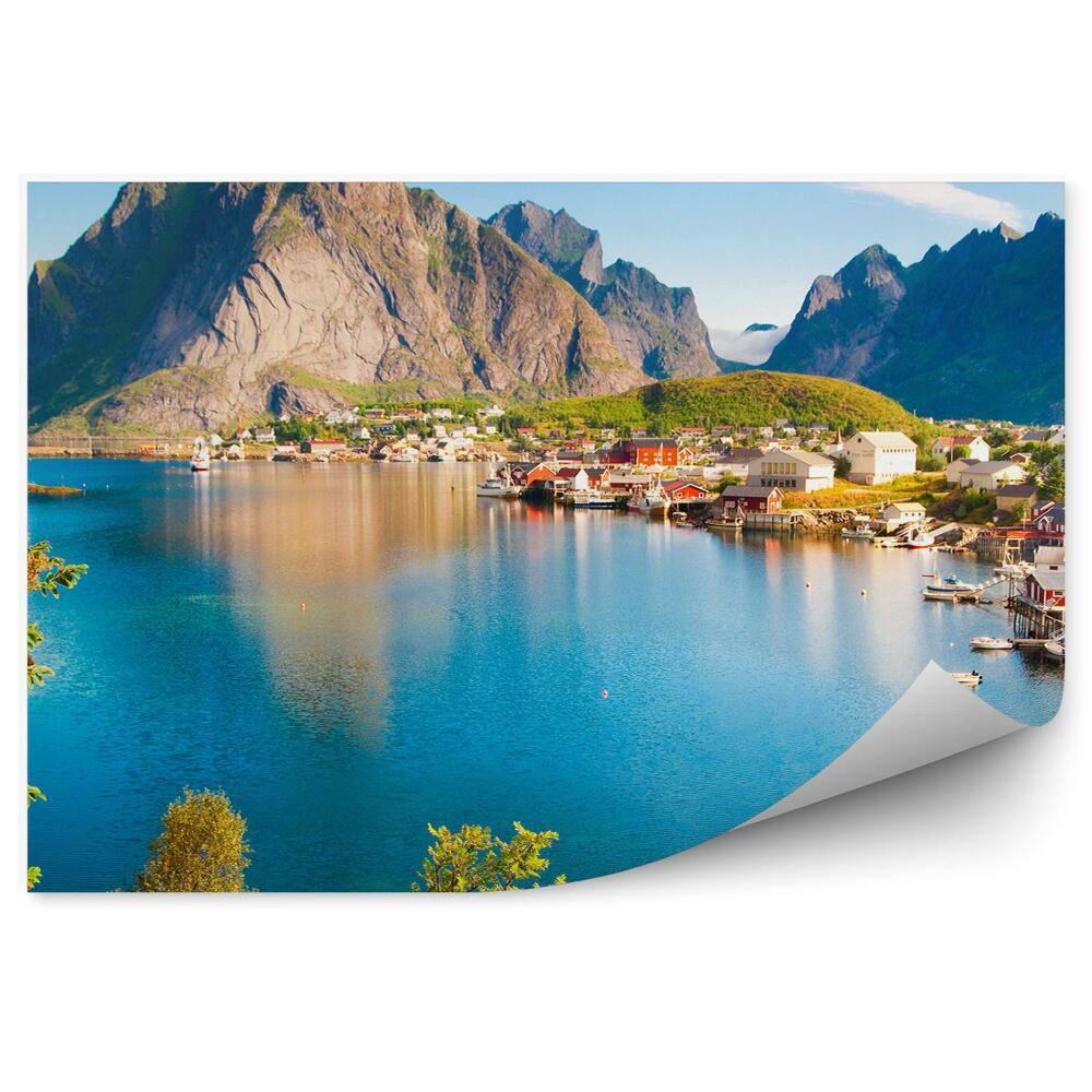 Fototapeta na zeď Krajina město ostrov Norsko barvy voda záliv